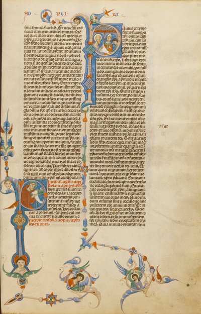 Initial P - Saint Paul; Initial P - A Bishop Giving a Letter to a Messenger by Unbekannt Unbekannt